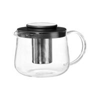 TEEKANNE MIT SIEB Yucca schwarz-transparent 1,5 l - Transparent/Schwarz, Glas (1.5L) - Ritzenhoff Breker