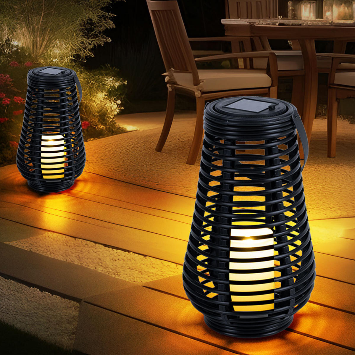 LED AUSSENLEUCHTE Solarlampe Schwarz - Schwarz, Kunststoff (18/26/18cm)