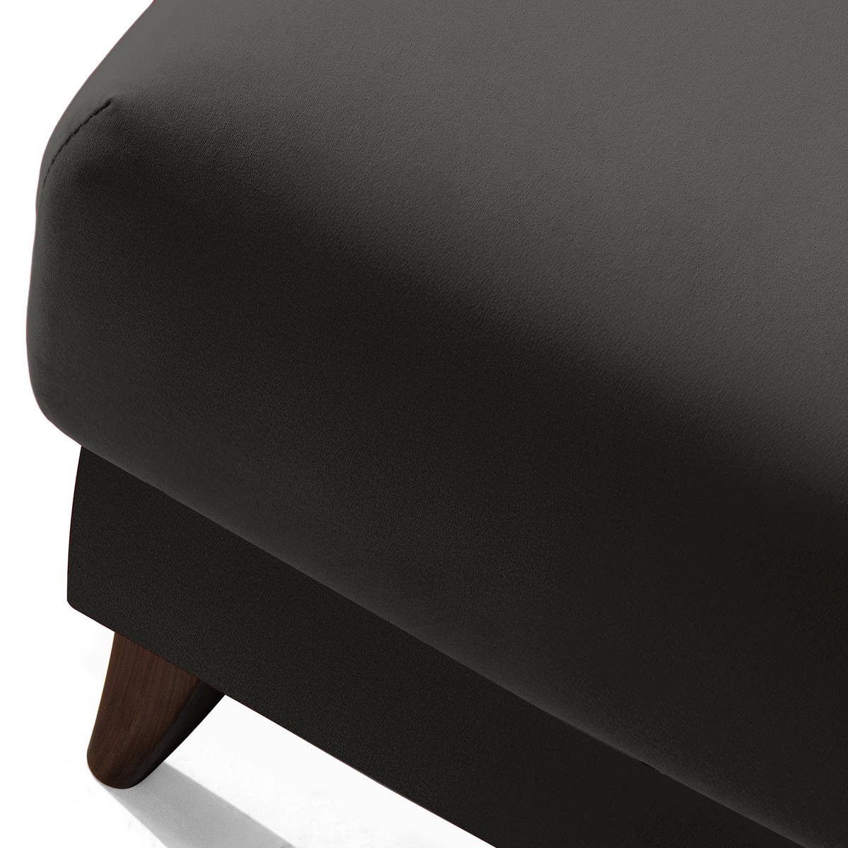 HOCKER GUSTAVO Velours, Anthrazit - Anthrazit, Holz/Holzwerkstoff (92/49/92cm) - KONSIMO®