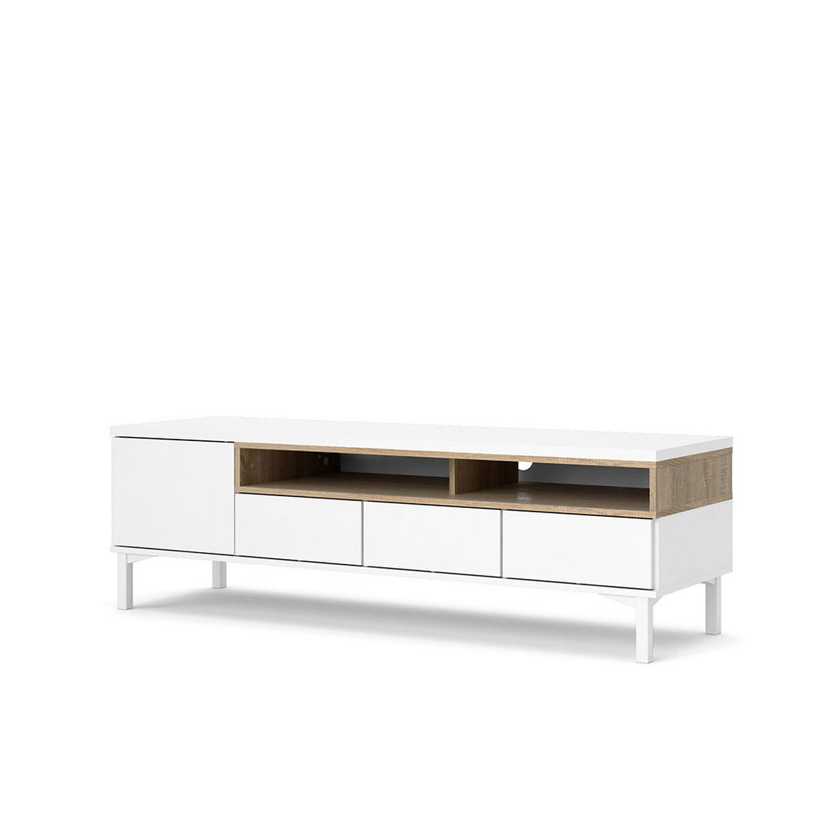 TV-MÖBEL, Roomers, Weiß, Holzwerkstoff, 156 x 49 x 49 cm - Weiß, Holzwerkstoff (156/49/49cm) - ebuy24