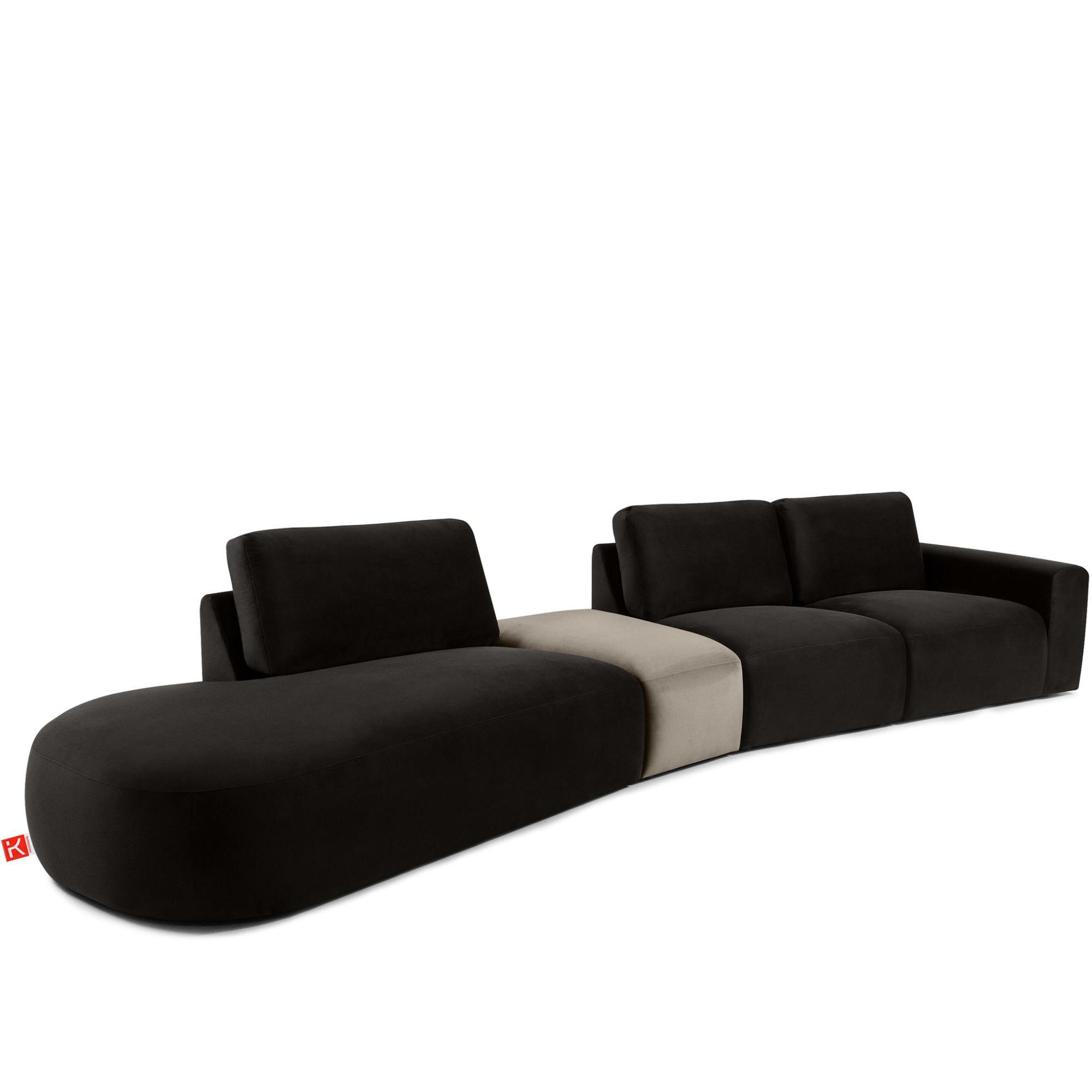5-SITZER ECKSOFA ZUCCO Velour links, Braun - Braun, Textil (430/84/105cm) - KONSIMO®