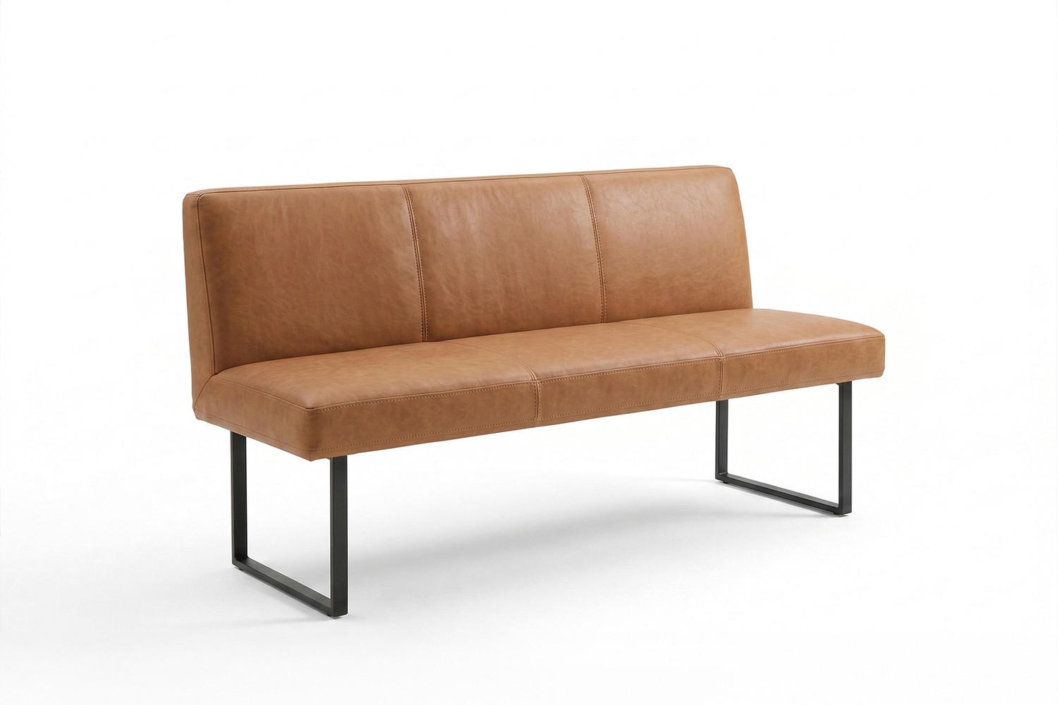 ESSZIMMERBANK ELEEN Braun Leder - Dunkelbraun/Braun, Leder (163/85/69cm) - KAWOLA