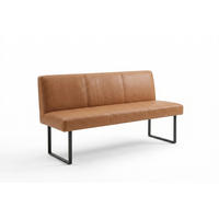 ESSZIMMERBANK ELEEN Braun Leder - Dunkelbraun/Braun, Leder (143/85/69cm) - KAWOLA