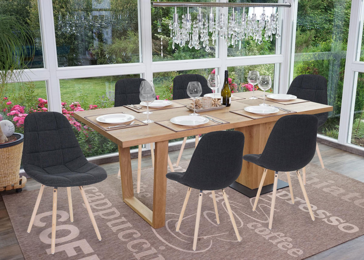 ESSZIMMERSTUHL I Anthrazit 6er-Set - Anthrazit, Textil (47/82/53cm) - MCW