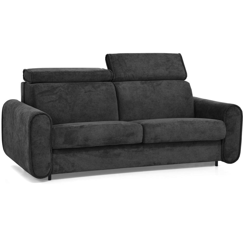 SCHLAFSOFA Pavarti mit italienischem Gestell, 180x195, Schwarz - Schwarz, Holzwerkstoff/Textil (234/88/100cm) - Beautysofa