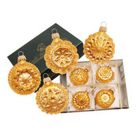 CHRISTBAUMSCHMUCK Formensortiment Goldfarbig 5cm (Glas / 4 Stk.) - Goldfarben, Glas (5/5/5cm) - Krebs Glas Lauscha