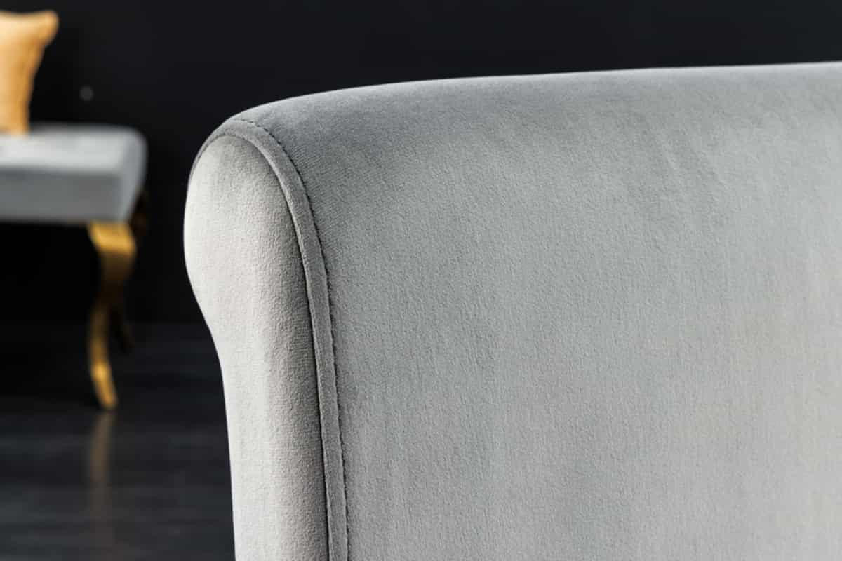 STUHL MODERN BAROCK Samt Grau 105 cm - Goldfarben/Grau, Textil/Metall (45/104/64cm) - riess-ambiente