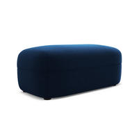 POUF Samt Stoff Blau - Blau/Schwarz, Kunststoff/Textil (92/40/48cm) - Makamii