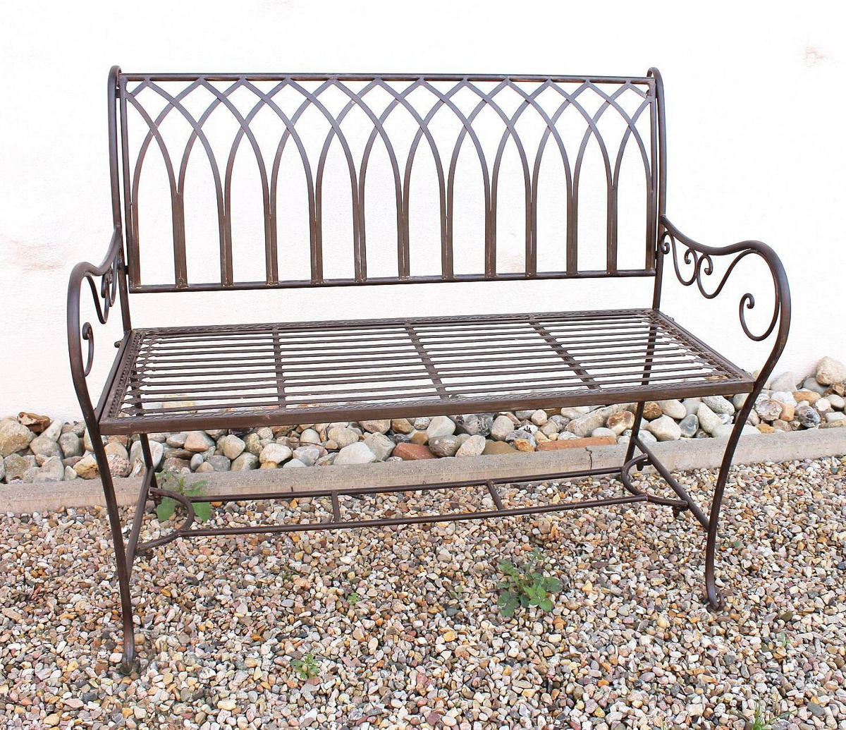 GARTENBANK 2-Sitzer Metall Braun 110/60/96 cm - Braun, Metall (110/96/60cm) - DanDiBo
