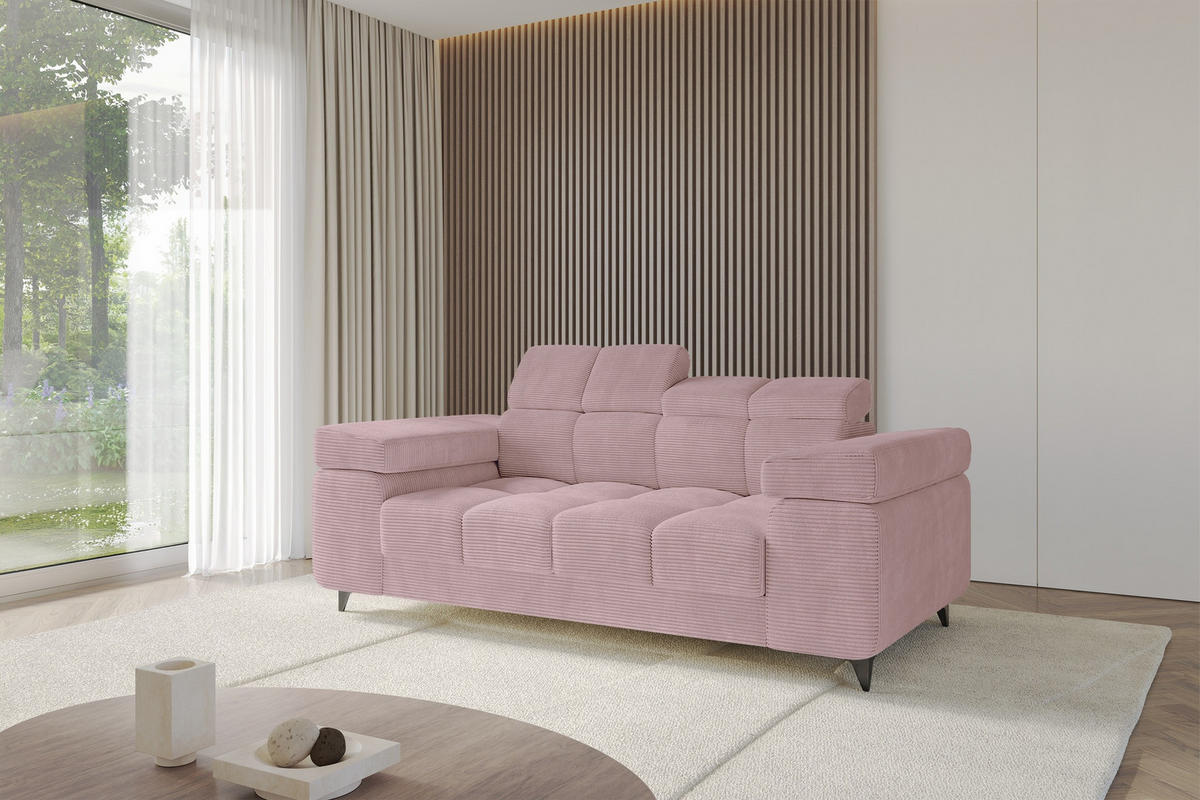 SOFA 2-Sitzer LORD-S1 194x97x90 cm Rosa Cord - Rosa, Holzwerkstoff/Textil (194/90/97cm) - ALTDECOR