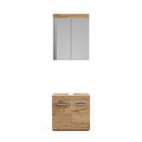 BADMÖBEL-SET Luna Eiche Wotan 2 Teile - Eiche Wotan, Holzwerkstoff (60/56/34cm) - Vicco