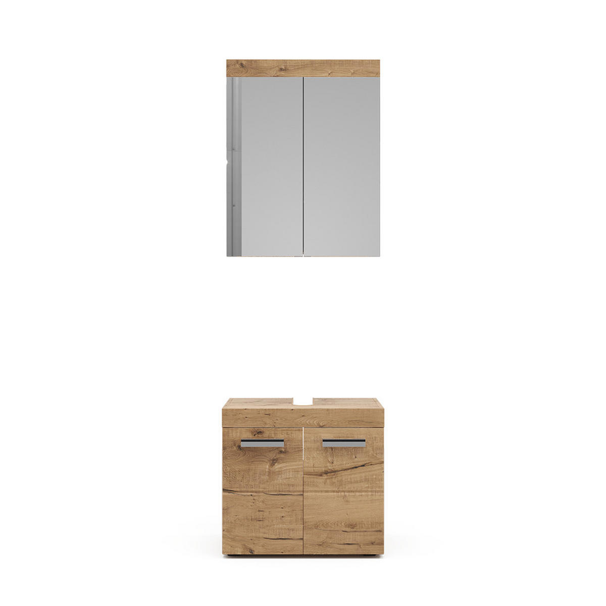 BADMÖBEL-SET Luna Eiche Wotan 2 Teile - Eiche Wotan, Holzwerkstoff (60/56/34cm) - Vicco
