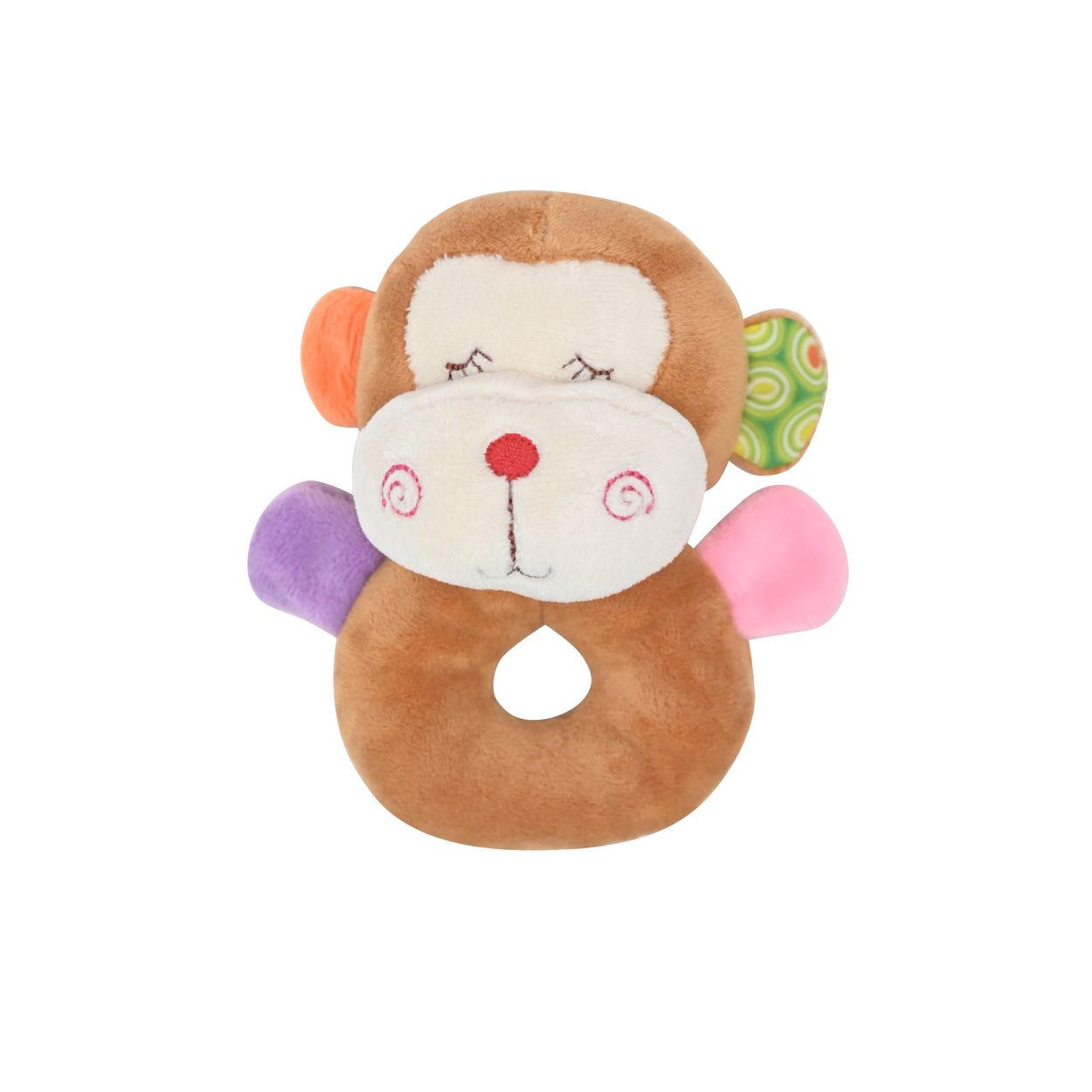 BABYRASSEL Plüsch-Tiere braun Greifling, Raschelzonen, leuchtende Farben, ab Geburt, Plüsch - Braun, Textil (9/5/12cm) - Lorelli