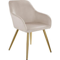 ESSZIMMERSTUHL Marilyn,58 x 62 x 82 cm,taupe/gold - Taupe/Goldfarben, Textil (58/82/62cm) - tectake