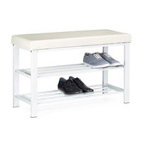 SCHUHBANK - Weiß, Holzwerkstoff/Kunststoff (81/49/31cm) - Relaxdays