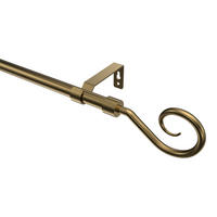 GARDINENSTANGE Olymp Allegra 180 cm, 1-läufig (ohne Ringe), 16 mm Ø Messing Antik - Messingfarben/Bronzefarben, Metall (180cm) - INTERDECO