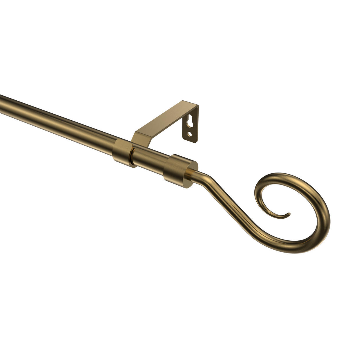 GARDINENSTANGE Olymp Allegra 180 cm, 1-läufig (ohne Ringe), 16 mm Ø Messing Antik - Messingfarben/Bronzefarben, Metall (180cm) - INTERDECO