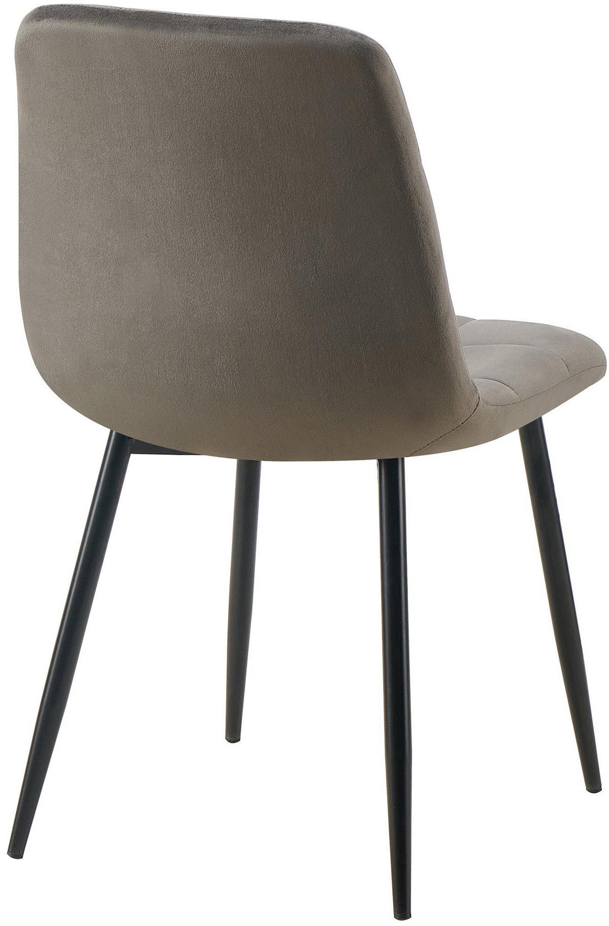 STUHL 4er Set Samt Anthrazit - Anthrazit/Schwarz, Textil/Metall (45/84/55cm) - CLP