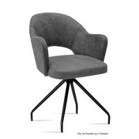 ARMLEHNSTUHL (4er-Set) Dikana 59x87x61 Schwarz/Grau - Schwarz/Grau, Kunststoff (61/87/59cm) - 58aufmkessel