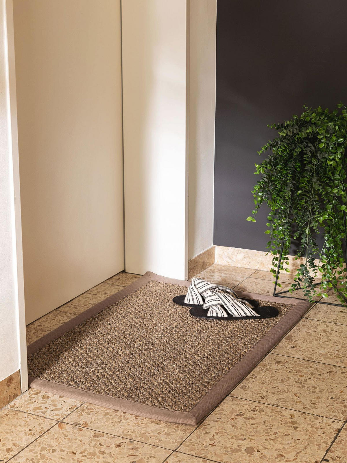 FUSSMATTE Greta Grau - Grau, Naturmaterialien (60/1cm) - KUNSTLOFT