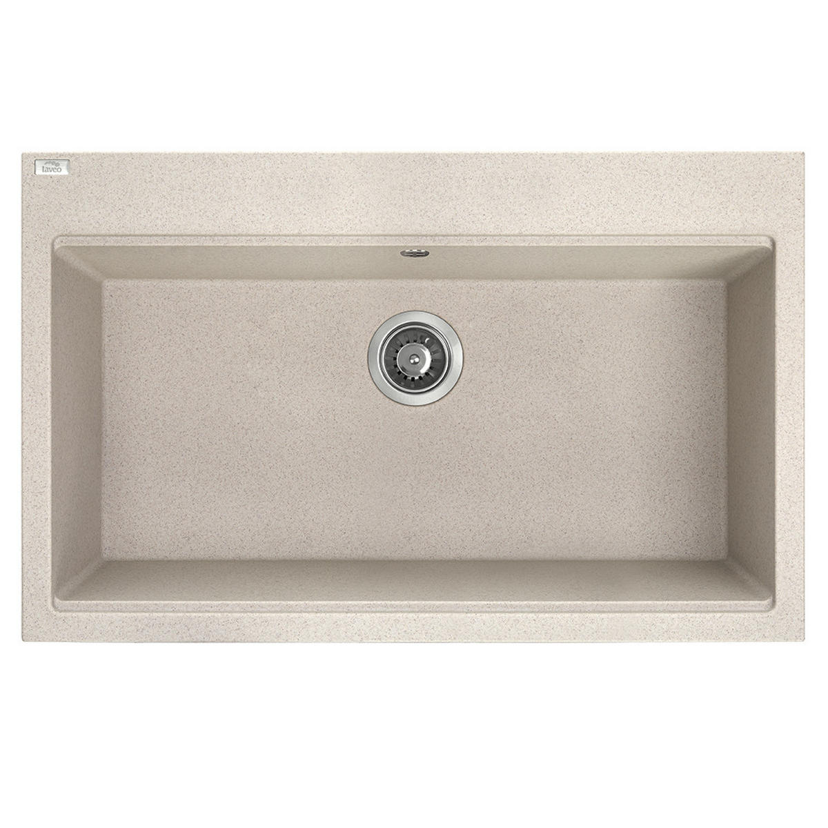 EINBAUSPÜLE TAU Beige, Einzelbecken, 50/80/21,5 cm - Beige, Stein (50/21.5/80cm) - bad land