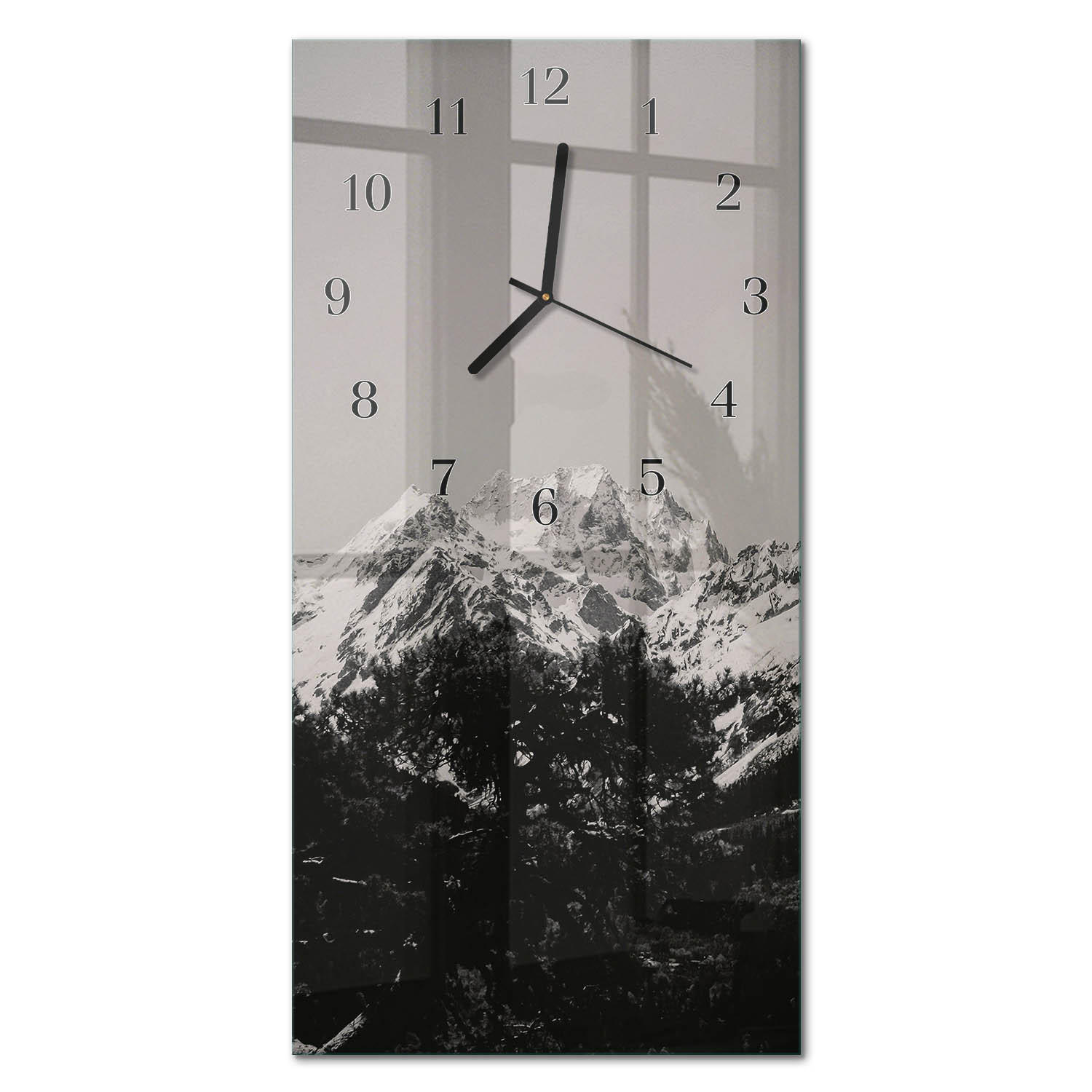 WANDUHR 60x30 cm - Stadt Prag - Grau, Glas (30/60/0.4cm) - TULUP
