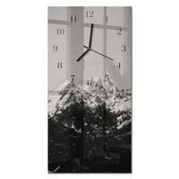 WANDUHR 60x30 cm - Stadt Prag - Grau, Glas (30/60/0.4cm) - TULUP