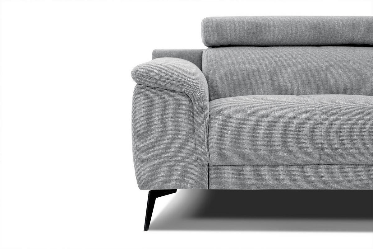 SOFA FIERO 3-Sitzer, silberfarben - Silberfarben/Schwarz, Holzwerkstoff/Textil (212/82/103cm) - Courtois Laville