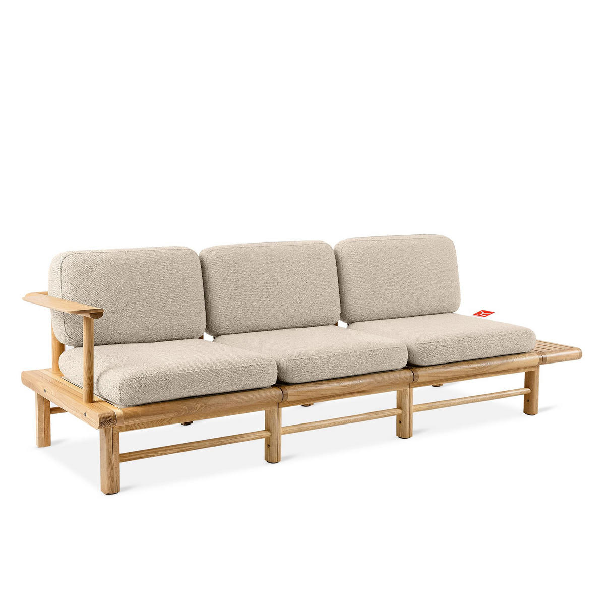 GARTENSOFA ATREDA 3-Sitzer, mit Ablage - Creme, Holz/Textil (245/74/80cm) - KONSIMO®