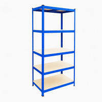 SCHWERLASTREGAL Blau 5 Böden - Multicolor, Holzwerkstoff/Kunststoff (90/180/40cm) - Relaxdays