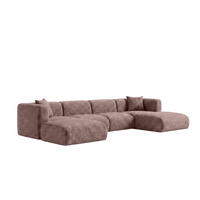 ECKSOFA U-Form, Chenille-Stoff Cremona, Taupe, GRETA - Taupe, Holz (408/70/179cm) - Kaiser Möbel