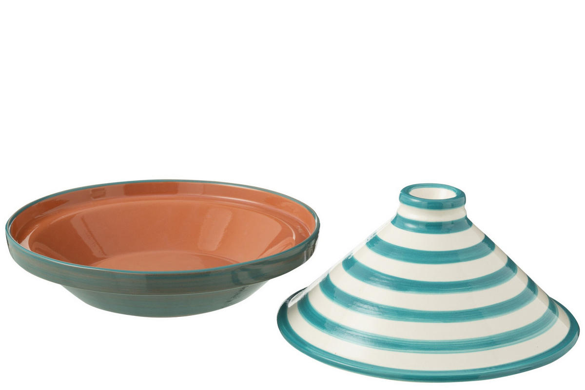 TAJINE GRANADA STRIPES - Töpferei - Aqua - Multicolor, Keramik (20cm) - J-Line