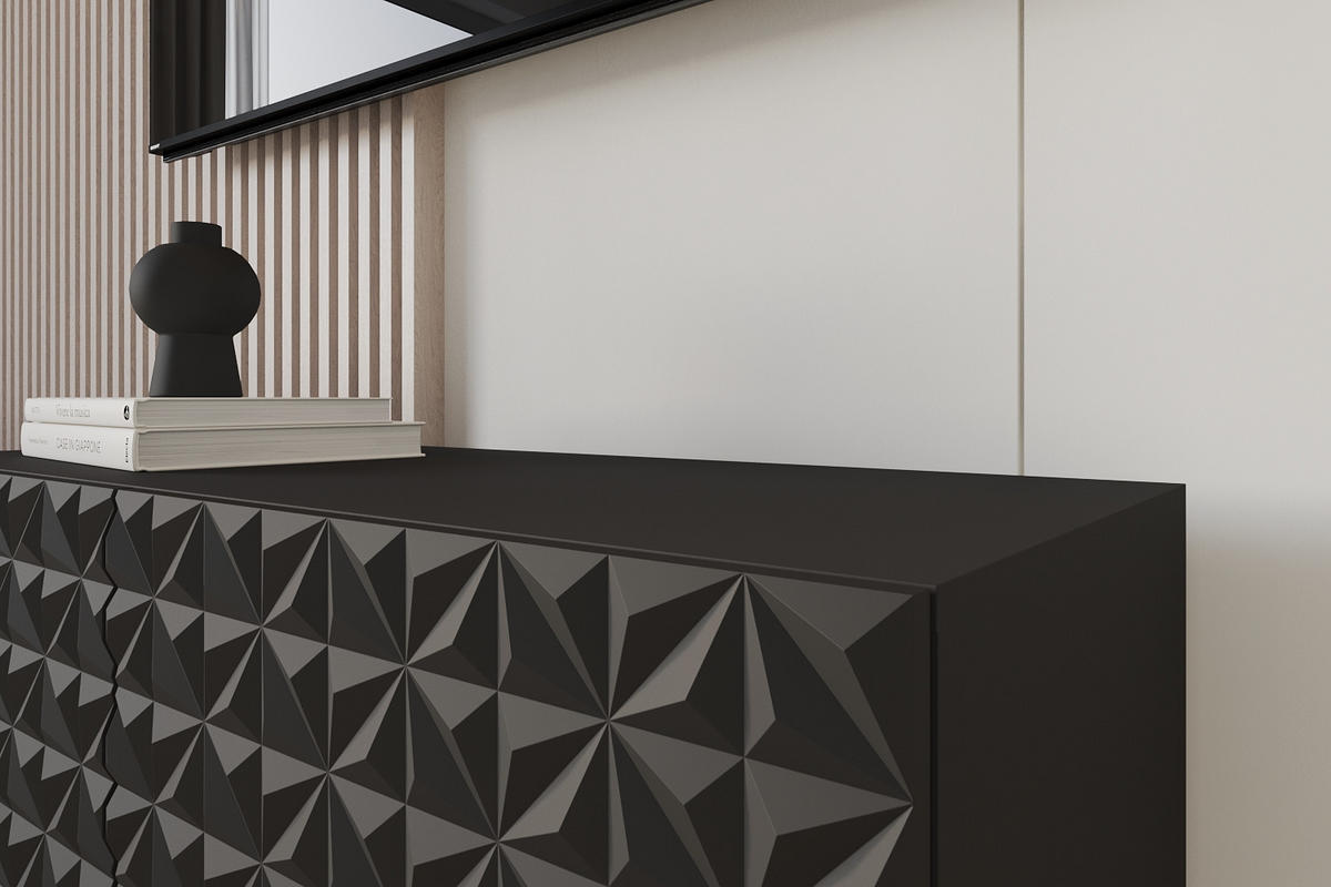 LOWBOARD VIRA-W 100x40x41 cm - Schwarz - Schwarz, Holzwerkstoff (100/40/41cm) - ALTDECOR