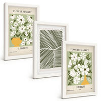 BILDER SET 3er Set - 20x30 cm Weißer Rahmen - Blumenmuster London Dublin - Weiß, Kunststoff (20/30cm) - TULUP