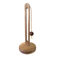 KÜCHENPAPIERHALTER, Aus Akazienholz, Mit Katzenpfoten-Motiv, 13 × 31 cm - Braun, Holz (13/31/13cm) - Authentics