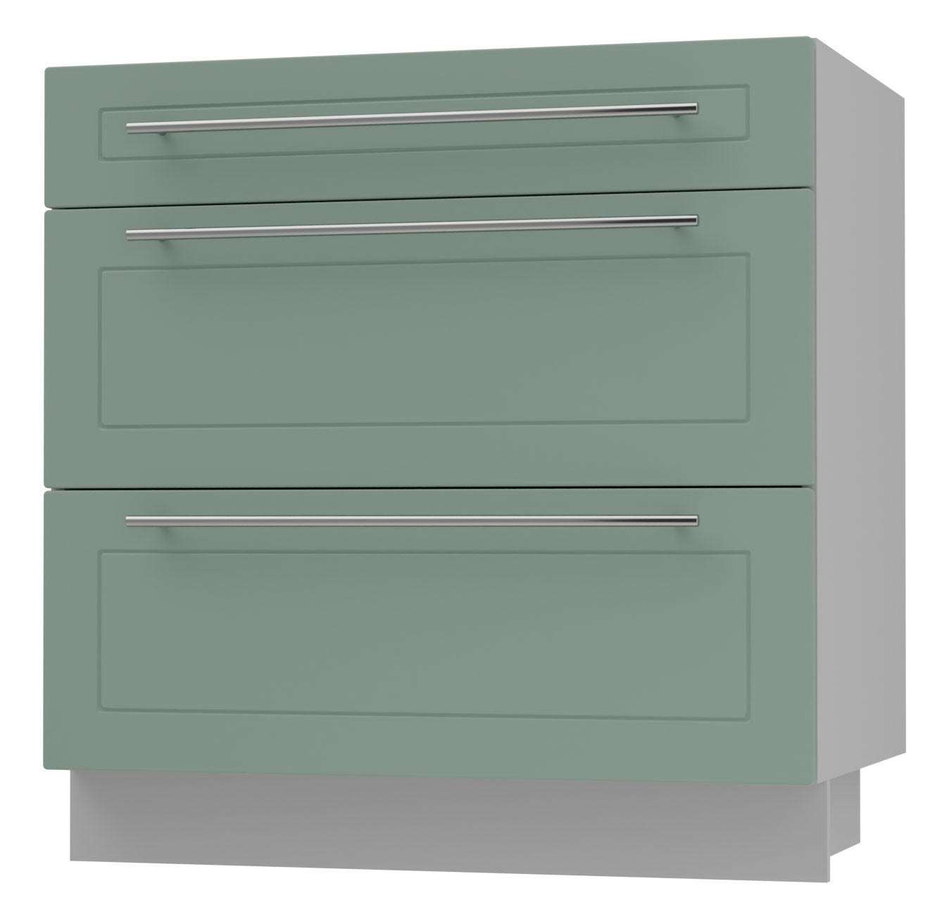 SCHUBLADENUNTERSCHRANK Kvantum D3A/80 80 / 50 / 82cm - Grau/Mintgrün, Holz/Holzwerkstoff (80/82/50cm) - Feldmann-Wohnen