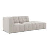ECKSOFA Rechts Samt Stoff Beige - Creme/Schwarz, Holzwerkstoff/Kunststoff (240/90cm) - Makamii