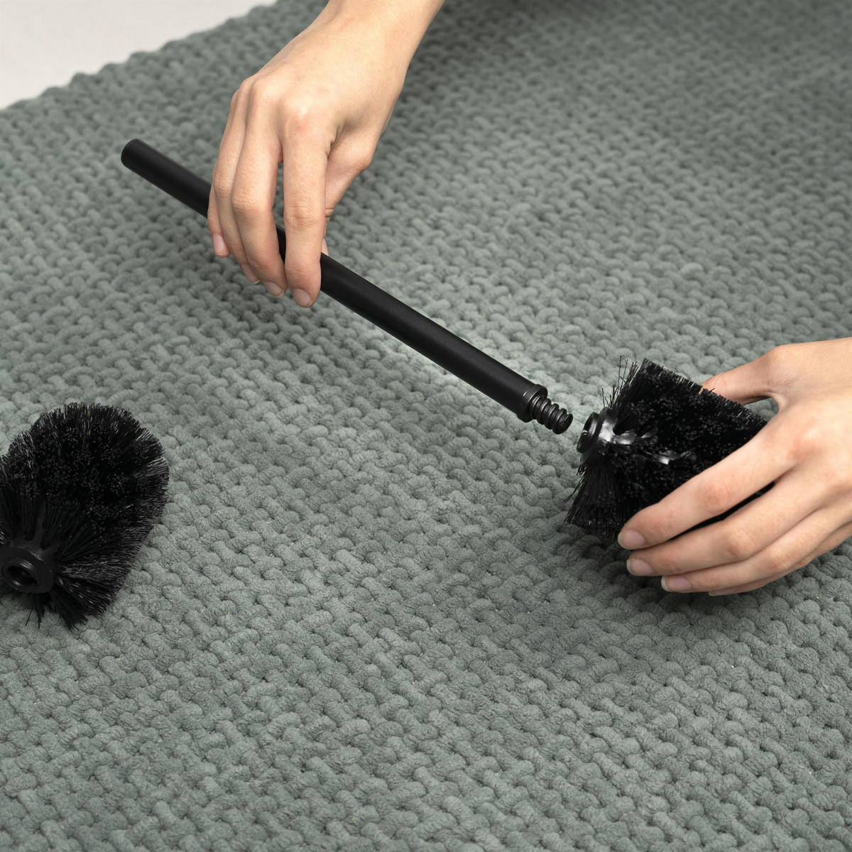 ERSATZ-BÜRSTENKÖPFE 2tlg., Kunststoff, schwarz - Schwarz, Kunststoff (1/10cm) - eluno