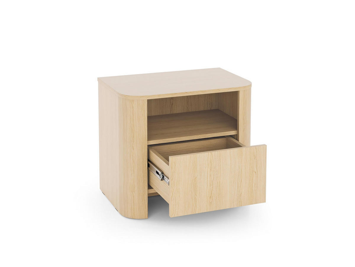 NACHTTISCH Rari 58x52x39 cm - Modern Nachtschrank zum Schlafzimmer - EIN praktischer Commode aus Spanplatten - Helle Eiche Farbe - Eichefarben, Holzwerkstoff (58/52/39cm) - Chilly
