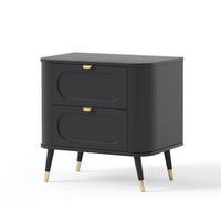 NACHTSCHRANK NOIR 60/40/61 cm Schwarz - Goldfarben/Schwarz, Holzwerkstoff/Metall (60/61/40cm) - Idohome