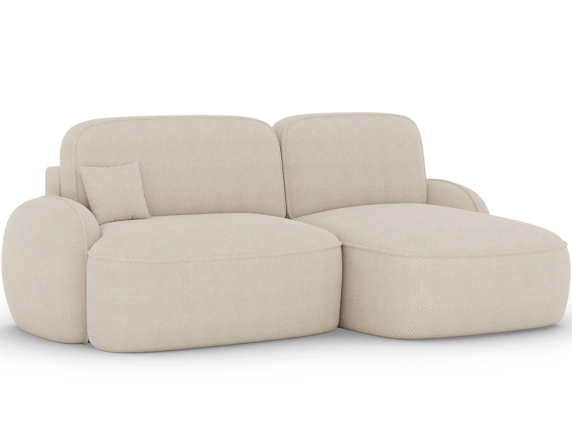ECKSOFA TESALIA L-Form – Schlaffunktion, Bettkasten, Wellenfederung, HR-Kaltschaum, minimalistisches Design - Beige, Kunststoff (150/247cm) - Wohnideebilder