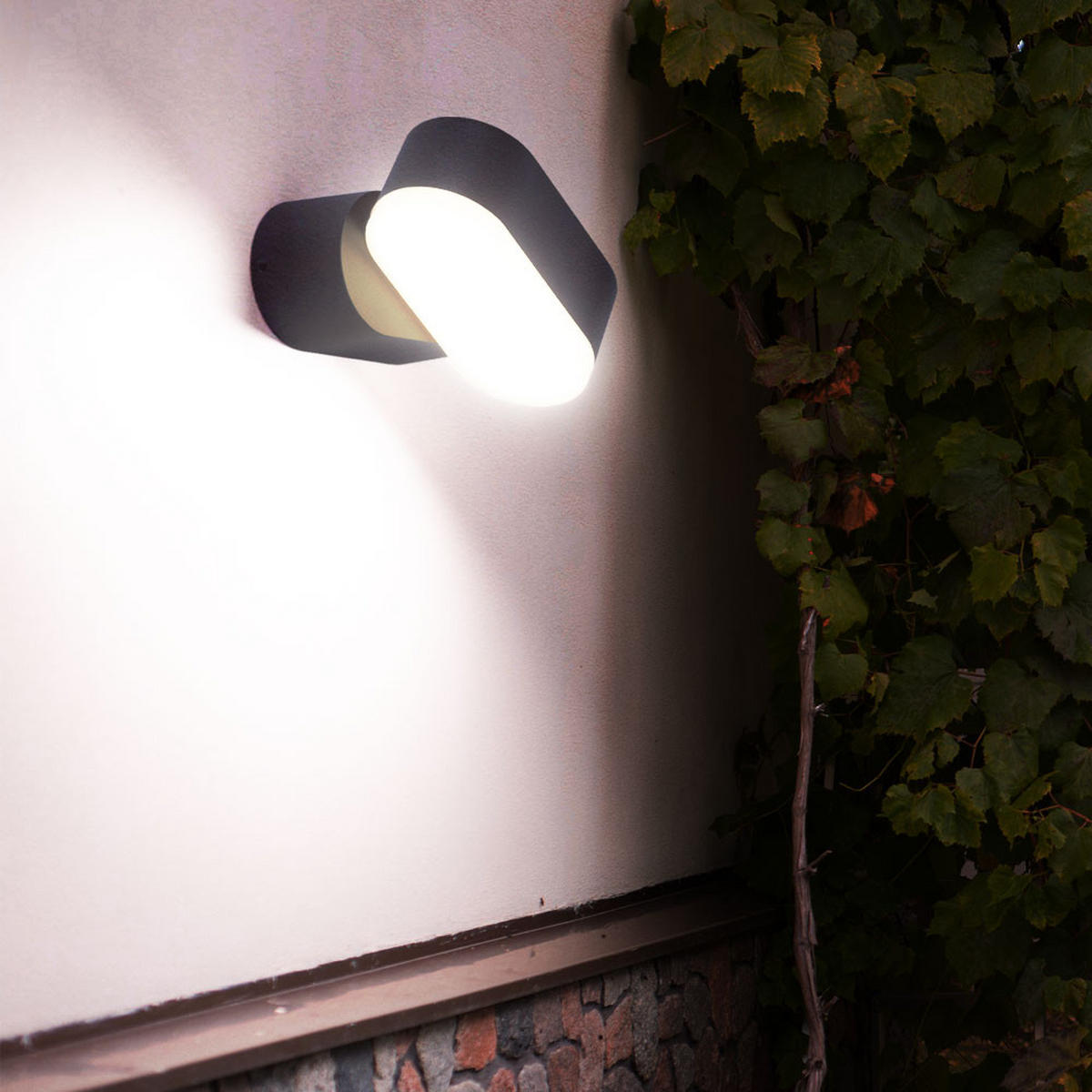 LED AUSSENLEUCHTE Aluminium Schwarz 2er Set - Schwarz, Kunststoff/Metall (11/9.7/9.6cm)