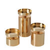 KERZENHALTER Meril 3er-Set Ø 7,5 cm - Goldfarben, Metall (7.5/15.5/7.5cm) - Boltze Home