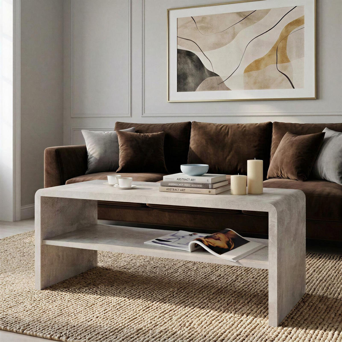 COUCHTISCH LENNI Betonoptik - Grau, Holzwerkstoff (40/100/40cm) - CARO-Möbel