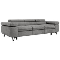 3-SITZER SOFA PETER - Hellgrau Velvet - Silberfarben/Hellgrau, Textil/Metall (262/76/99cm) - MKS