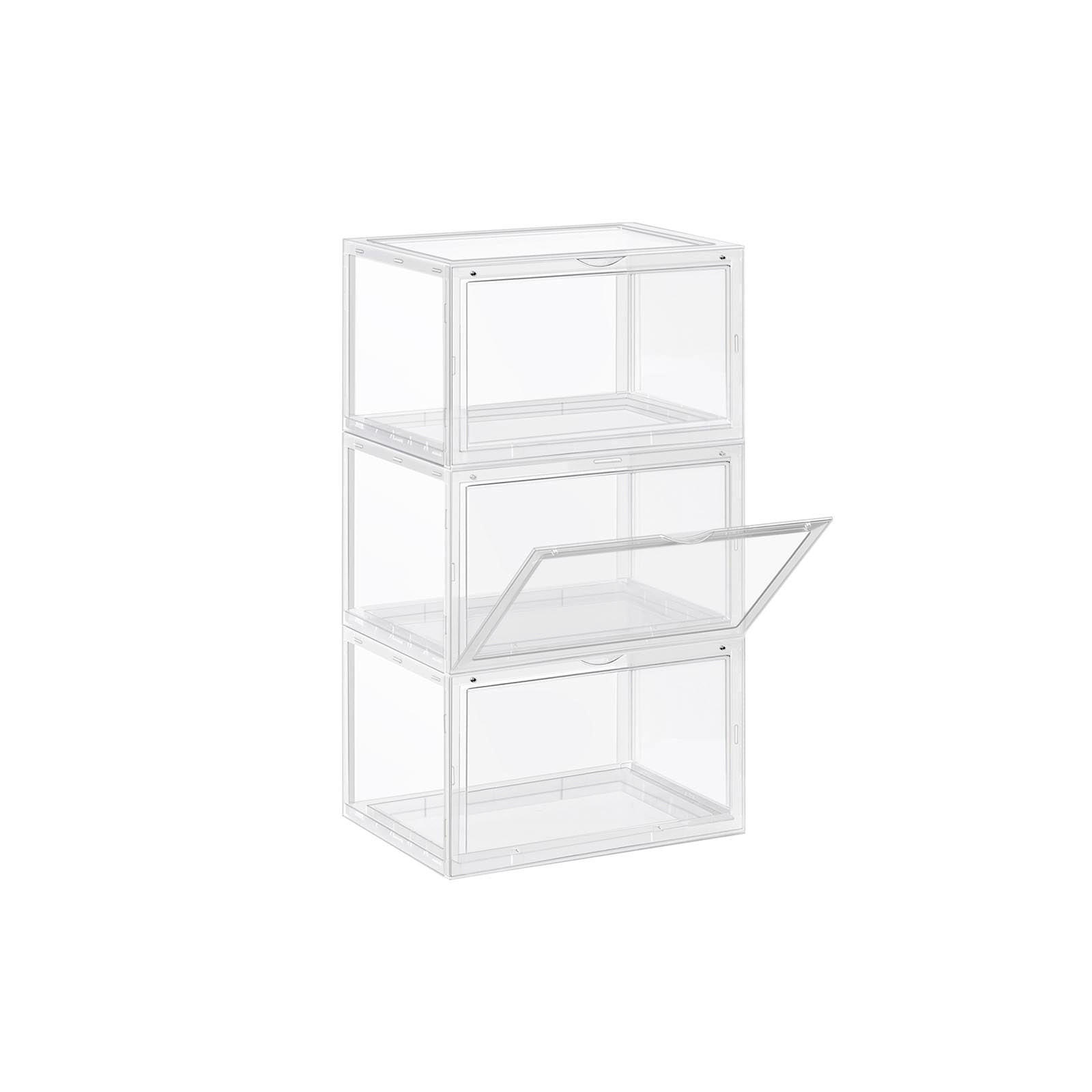 SCHUHBOX SCHUHORGANIZER 3ER-SET - Weiß, Kunststoff (28/36cm) - Hansiro