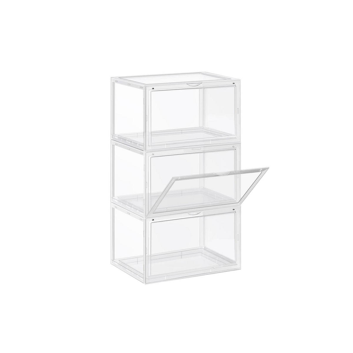 SCHUHBOX SCHUHORGANIZER 3ER-SET - Weiß, Kunststoff (28/36cm) - Hansiro