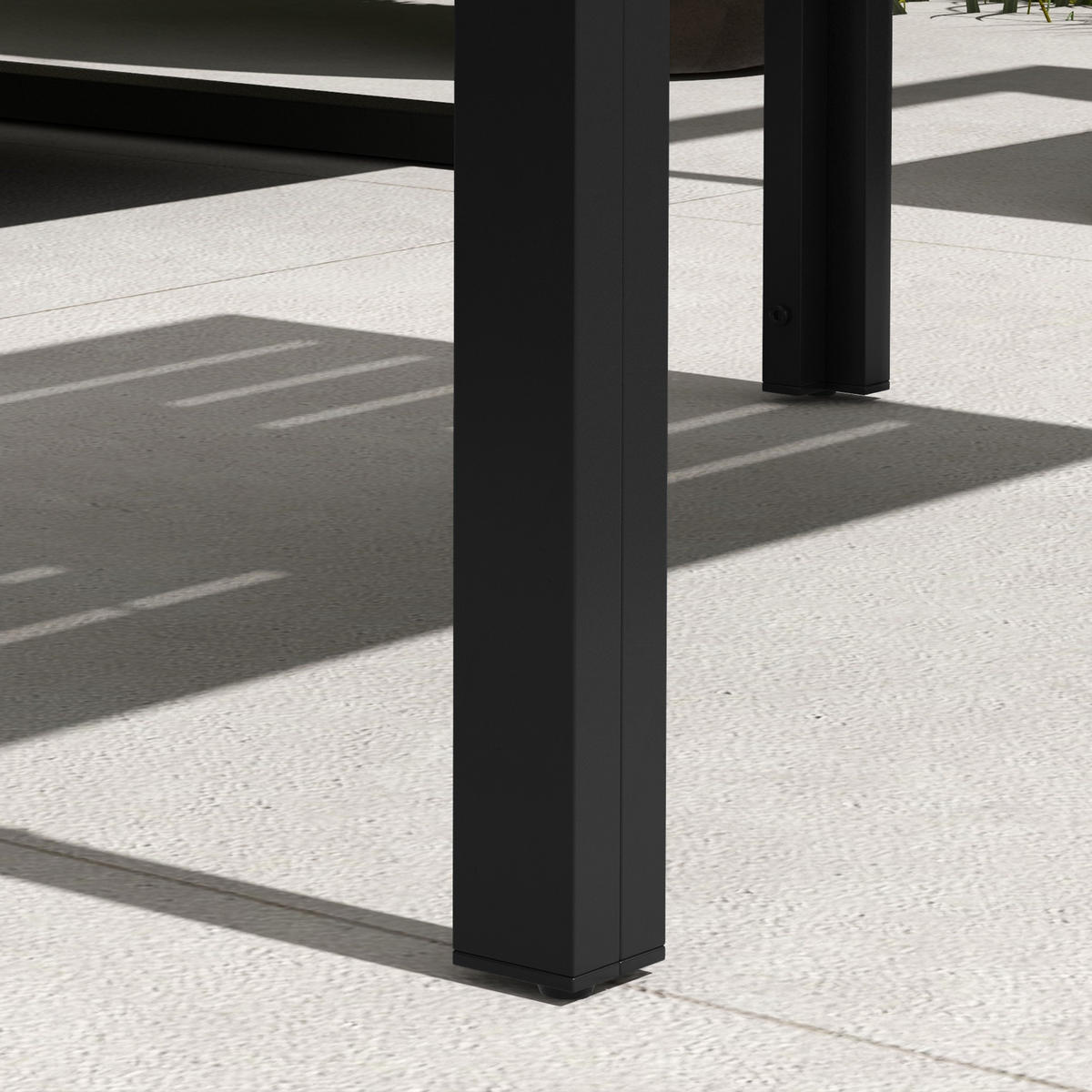 BEISTELLTISCH Stahl - Schwarz, Metall (101.5/61/46cm) - Outsunny