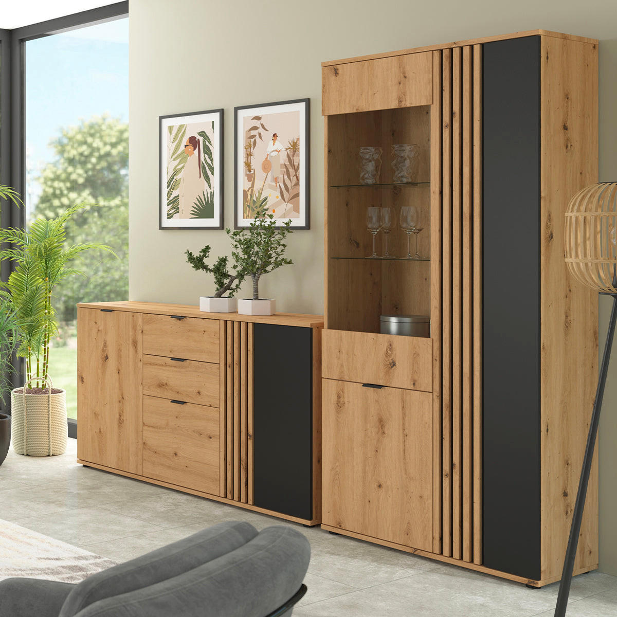 SIDEBOARD Ezra Dřevo - hnědá, kompozitní dřevo (150/87/40cm) - Petits-meubles