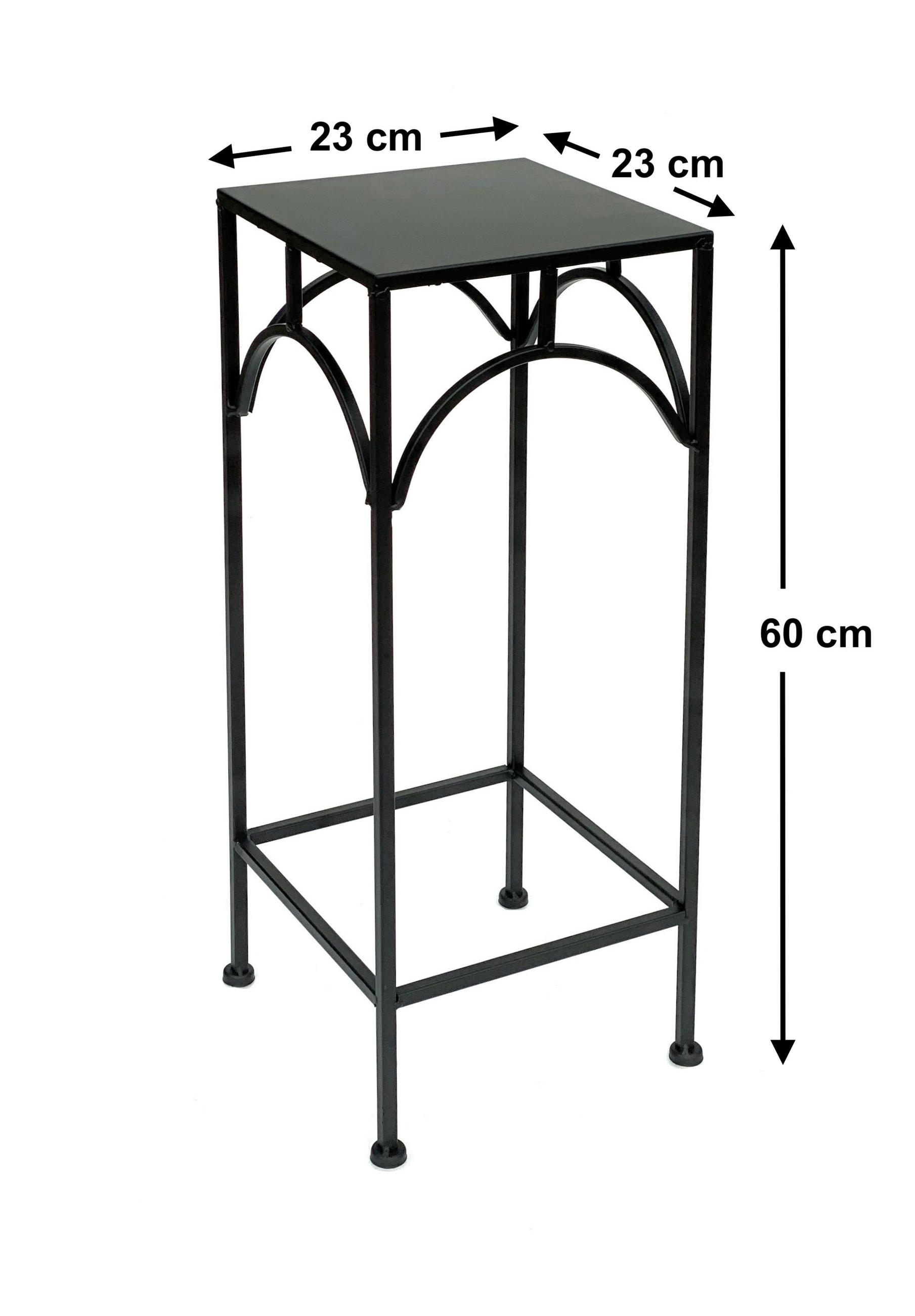 BLUMENHOCKER Eckig Metall Schwarz 60 cm 96132 M - Schwarz, Metall (23/60/23cm) - DanDiBo